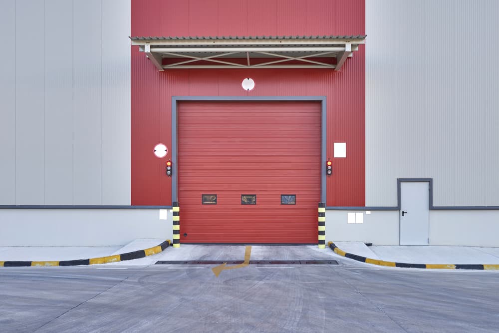 commercial-garage-door-in-red-color-for -businesses